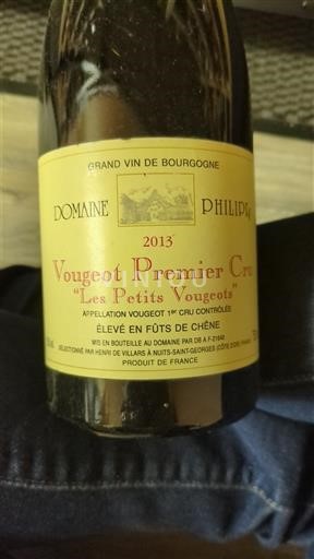 Burgundi Vougeot Premier Cru Domaine Philippe Les Petits Vougeots 2013