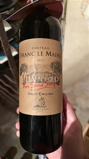 Bordeaux Saint-Émilion Château Franc Le Maine Vin Sans Soufre 2017