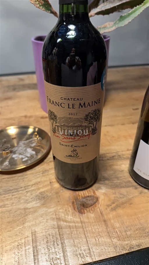 Vin Rouge sec Vin Sans Soufre Château Franc Le Maine 2017 France Bordeaux Saint-Émilion AOC