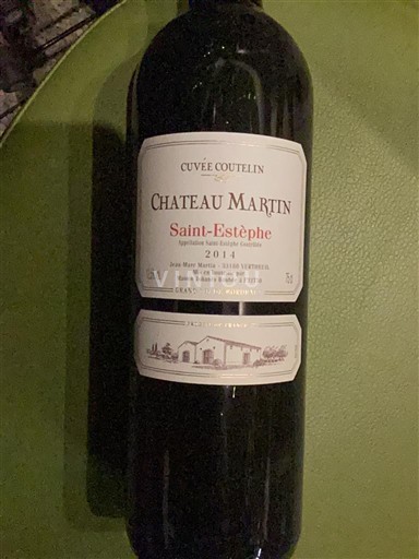 Bordéus Saint-Estèphe Château Martin Coutelin 2014