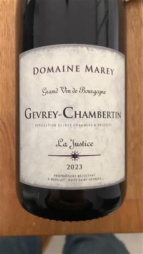 Bourgogne Gevrey-chambertin Grand Cru Domaine Marey La Justice 2023