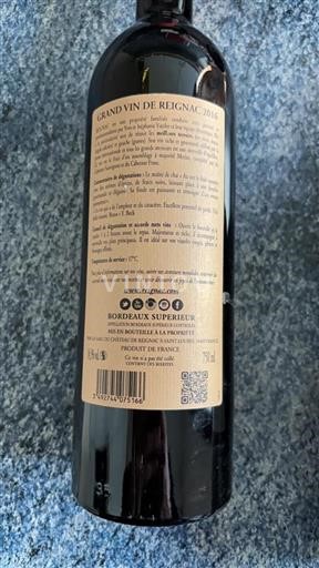 Bordeaux Bordeaux Supérieur                 Château Reignac Grand vin de Reignac         2016