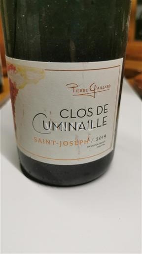 Vin Rouge sec Clos de Cuminaille Pierre Gaillard 2019 France Vallée du Rhône Saint-Joseph AOC