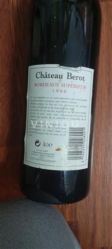 Bordeaux Bordeaux Supérieur Château Berot 1996
