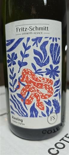 Vin Blanc sec Vieilles vignes Fritz-Schmitt 2023 France Alsace Riesling AOC