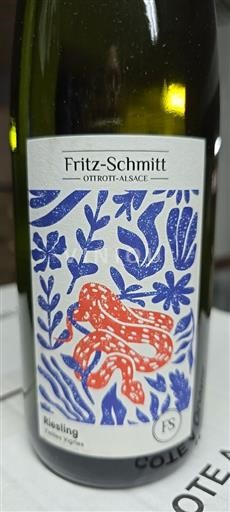 Vin Blanc sec Vieilles vignes Fritz-Schmitt 2023 France Alsace Riesling AOC