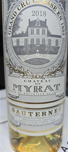 Burdeos Sauternes Château Myrat 2018