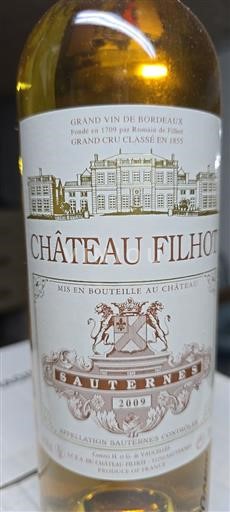 Bordeaux Sauternes Château Filhot Grand Cru classé 2009