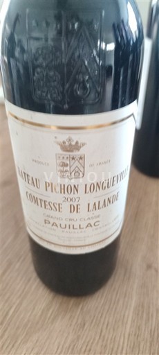 Bordeaux Pauillac Grand Cru Château Pichon Longueville Comtesse de Lalande 2007