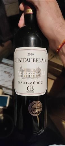 Bordeaux Haut-Médoc Cru Bourgeois Château Belair 2010