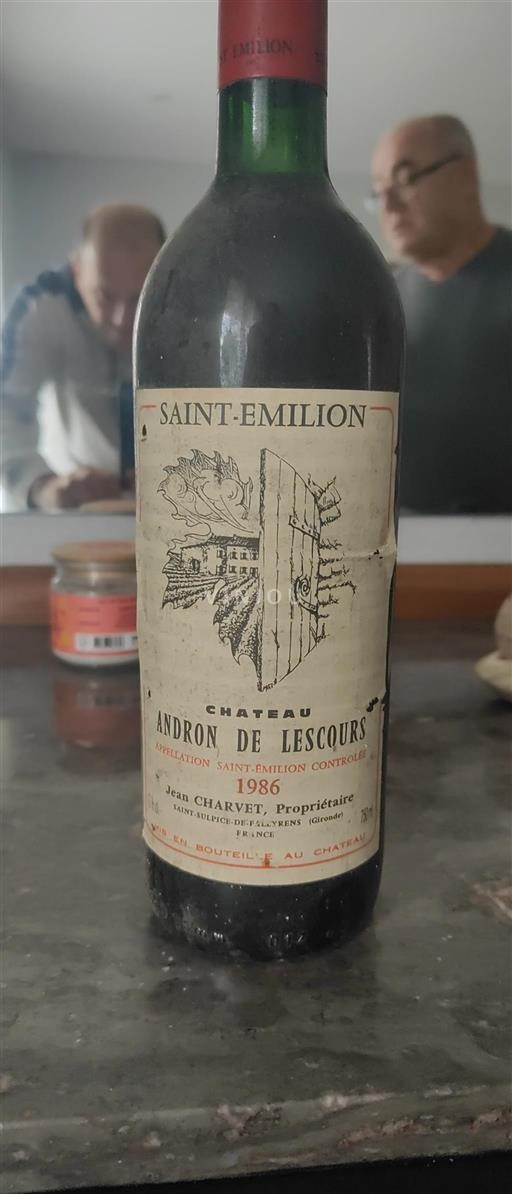Bordéus Saint-Émilion Château Andron de Lescours 1986