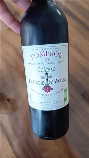 Bordeaux Pomerol Grand Cru Château La Croix Stvincent 2018
