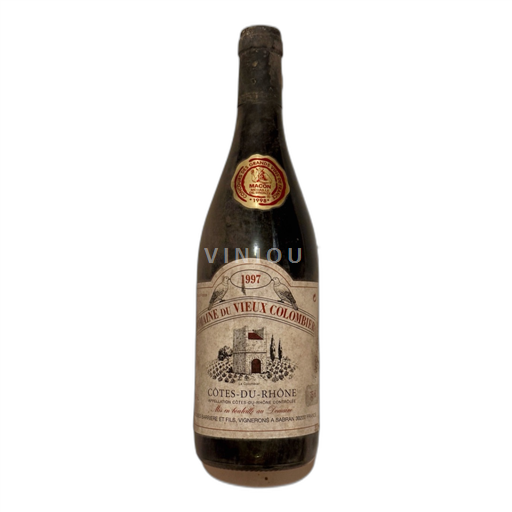 Vin Rouge sec Domaine Vieux Colombier 1997 France Vallée du Rhône Côtes-du-rhône AOC