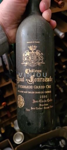 Burdeos Saint-Émilion Gran Cru Grand Cru Château Haut Fonrazade 1984
