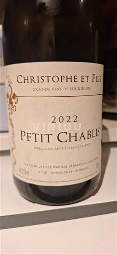 Burgundi Petit-chablis Christophe et Fils 2022