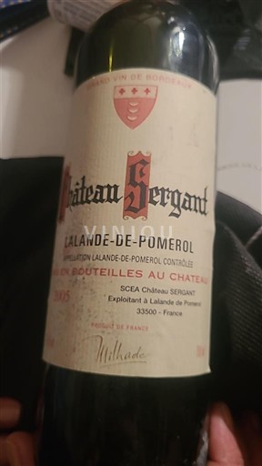 Bordeaux Lalande-de-pomerol Château Sergant 2015