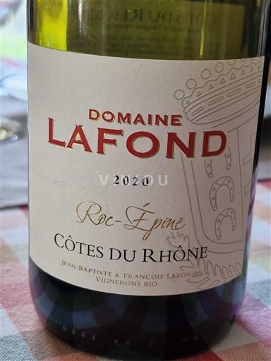 Rhône-dalen Côtes-du-Rhône Domaine Lafond Roc-Épine 2020