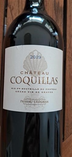 Bordoja Pessac-Léognan Château Coquillas 2019