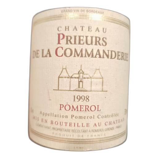 Bordeaux Pomerol Château Prieurs de la Commanderie 1998