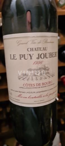 Vin Rouge sec Château Le Puy Joubert 1996 France Bordeaux Côtes-de-bourg AOC