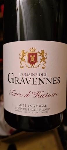 Rona dolina Côtes-du-Rhône-Villages Domaine Des Gravennes Terre d'Histoire 2020