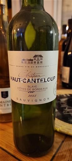 Wines Blanc sec Sauvignon Haut Canteloup 2023 France Bordeaux Blaye-Côtes-de-Bordeaux AOC