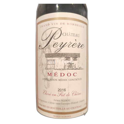 Bordéus Médoc Château Peyrère 2016