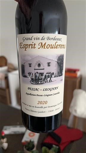 Bordeaux Pessac-Léognan Esprit Moulerens 2020