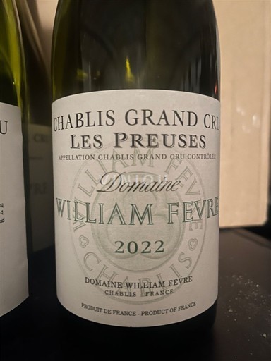 Burgundsko Chablis Grand Cru William Fèvre Les Preuses 2022
