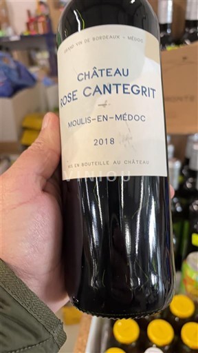 Vin Rouge sec Château Rose Cantegrit 2018 France Bordeaux Moulis-en-Médoc AOC