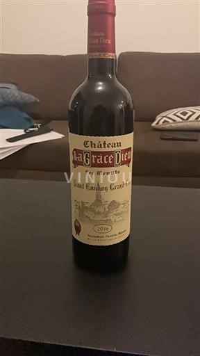 Vin Rouge sec Les Menuts Château La Grâce Dieu 2016 France Bordeaux Saint-Émilion AOC Grand Cru