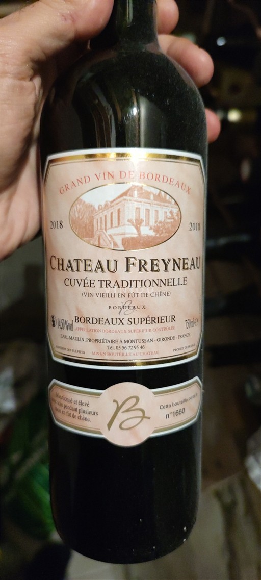 Bordéus Bordeaux Superior Grand Cru Château Freyneau Traditionnelle 2018