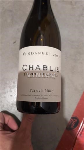 Vini Blanc sec Terroir de Chablis Patrick Piuze 2022 Francia Borgogna Chablis AOC