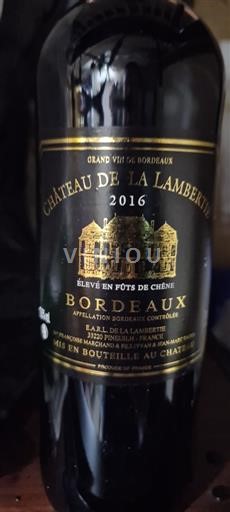 Bordeaux Château La Lambertière 2016