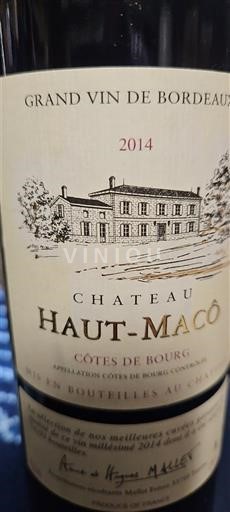 Bordeaux Côtes-de-bourg Château Hautmaco 2014