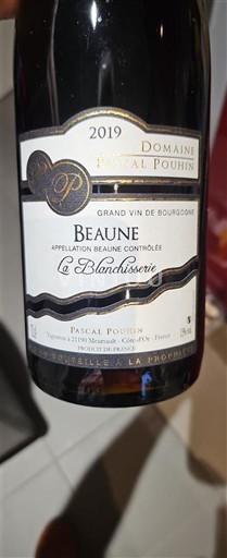 Bourgogne Beaune Domaine Pascal Pouhin La Blanchisserie 2019