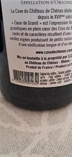 Vallée du Rhône Grand Cru Château Chénas Cœur de Granit 2022