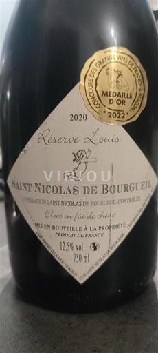 Dolina Loare Saint-Nicolas-De-Bourgueil Élevé En Fût De Chêne Réserve Louis 2020