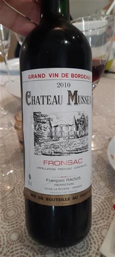 Vin Rouge sec Château Musseau 2010 France Bordeaux Fronsac AOC