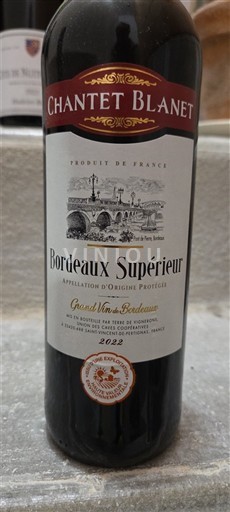 Bordeaux Bordeaux Supérieur Château Chantet Blanet 2022