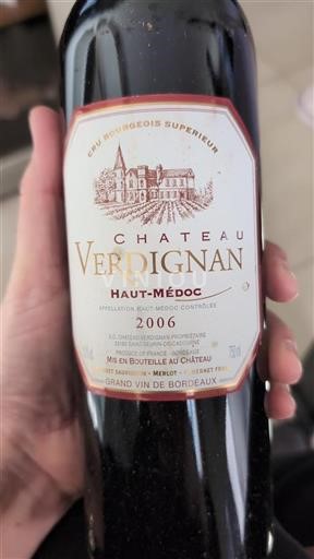 Bordeaux Haut-Médoc Cru Bourgeois Supérieur Château Verdignan 2006