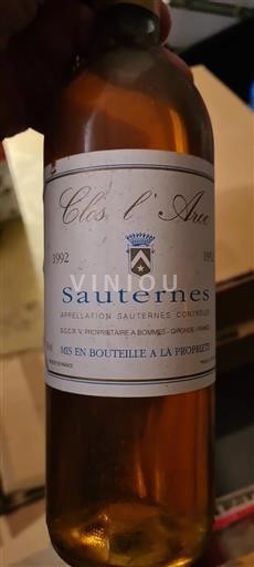 Burdeos Sauternes Clos L'arco 1992