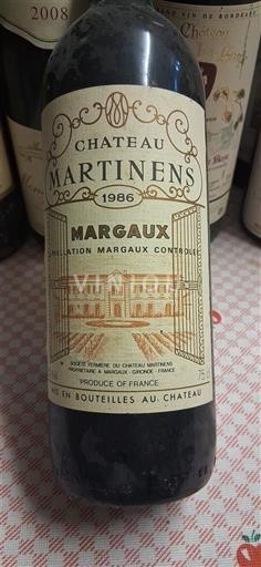 Burdeos Margaux Château Martinens 1986