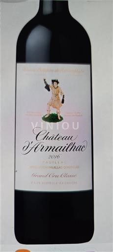 Bordéus Pauillac Chateau D'Armailhac 2016