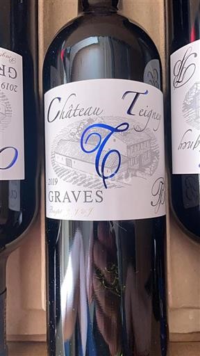 Vin Rouge sec Château Teigney 2019 France Bordeaux Graves AOC