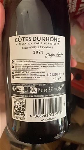 Valle del Rodano Côtes-du-Rhône Sélection Vieilles Vignes 2023