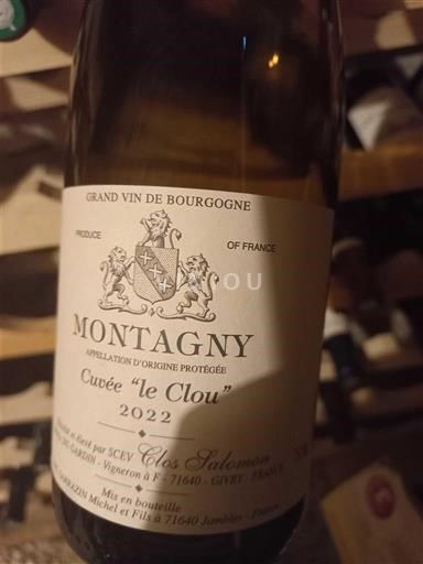 Bourgogne Montagny Domaine Clos Salomon le Clou 2022