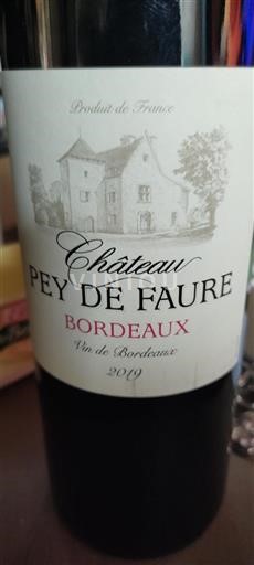 Burdeos Bordeaux Château Pey De Faure 2019
