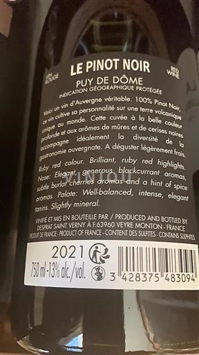 Loirevallei Puy-de-Dôme Le Pinot Noir 2021