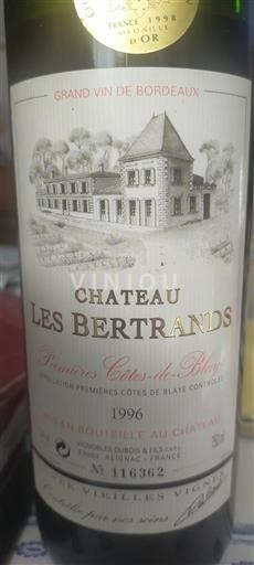 Bordeaux Unspecified Château Les Bertrands Vieilles Vignes 1996